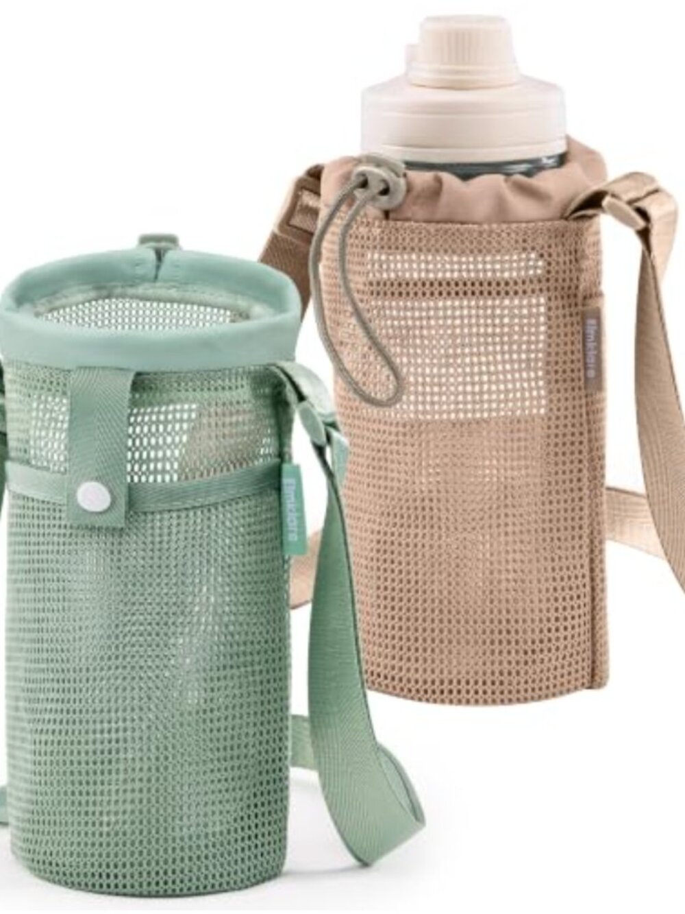 Mesh Water Bottle Holder Carrier Adjustable Strap Crossbody Bag